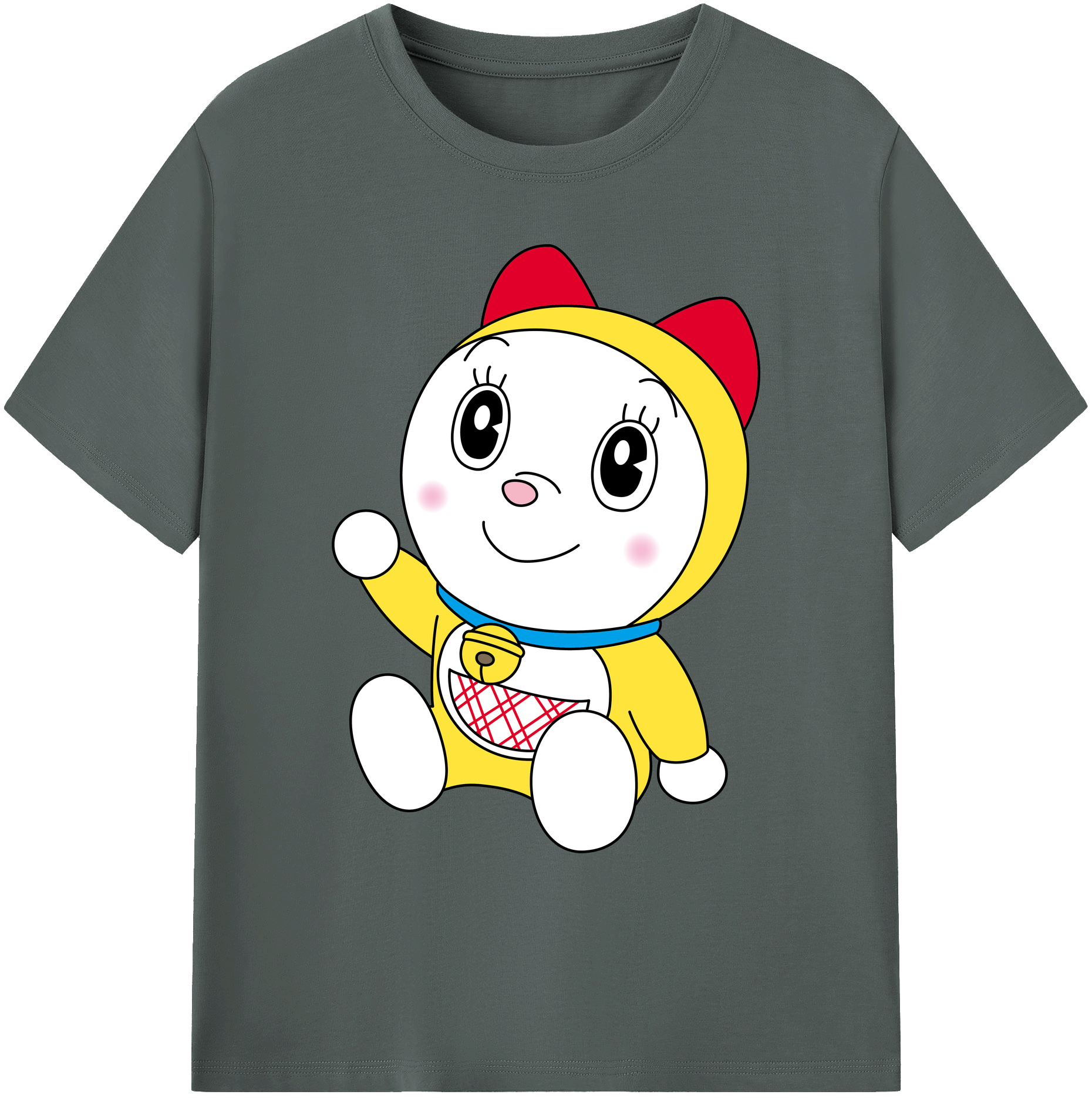 （画像用） ドラえもん ドラミ Doraemon Dorami 綿100％ メンズ半袖Tシャツ｜肌触りやわらか＆通気性